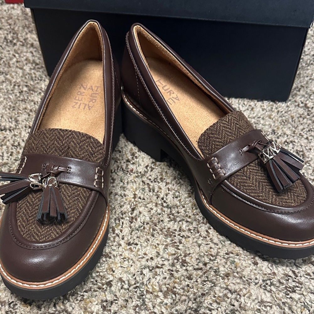 Naturalizer Dark Brown Loafers with Tassel Accents - Picture 3 of 8